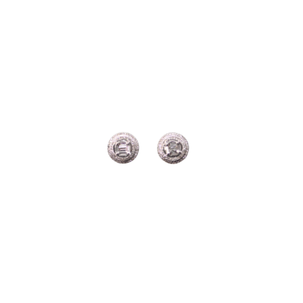 Boucles d'oreilles or gris diamants