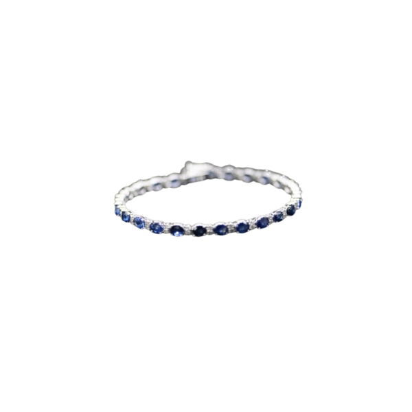 Bracelet Rivière de diamants et saphirs